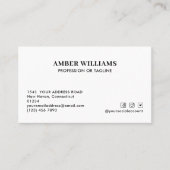 Minimal einfache Foto Social Media Icons Visitenkarte (Vorderseite)