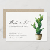 Minimal einfache gepunktete Kakteen Green Foliage  Dankeskarte (Vorne/Hinten)