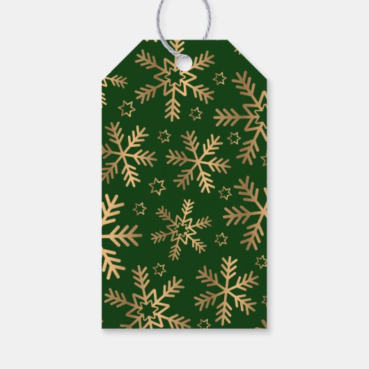 Minimal einfache grüne Gold Frohe Weihnachten Geschenkanhänger (Rückseite)