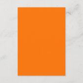 Minimal einfache, helle Orange-Hochzeitdetails Begleitkarte (Rückseite)