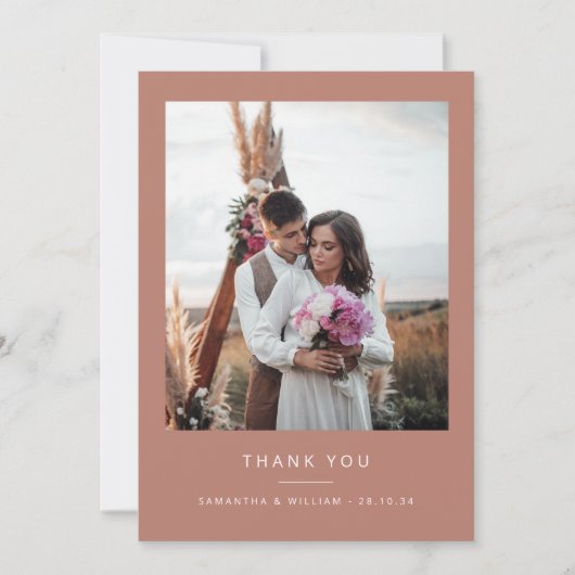 Minimal einfache Hochzeit danke Ihnen 2 Bilder (Vorderseite)