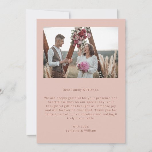 Minimal einfache Hochzeit danke Ihnen 2 Bilder (Rückseite)