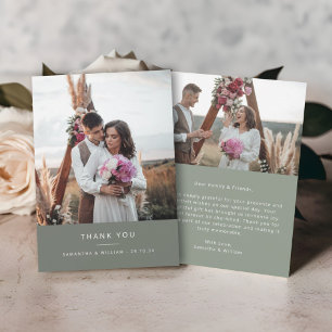 Minimal einfache Hochzeit danke Ihnen 2 Bilder