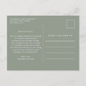 Minimal einfache Hochzeit danke Ihnen Foto Postkarte (Rückseite)