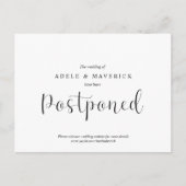 Minimal einfache Hochzeitseinladung verschoben Postkarte (Vorderseite)