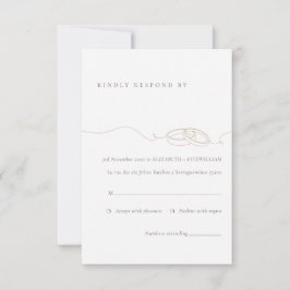 Minimal einfache Hochzeitsraten | Blush Wedding RSVP Karte