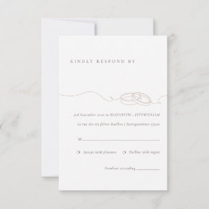 Minimal einfache Hochzeitsraten   Blush Wedding RSVP Karte
