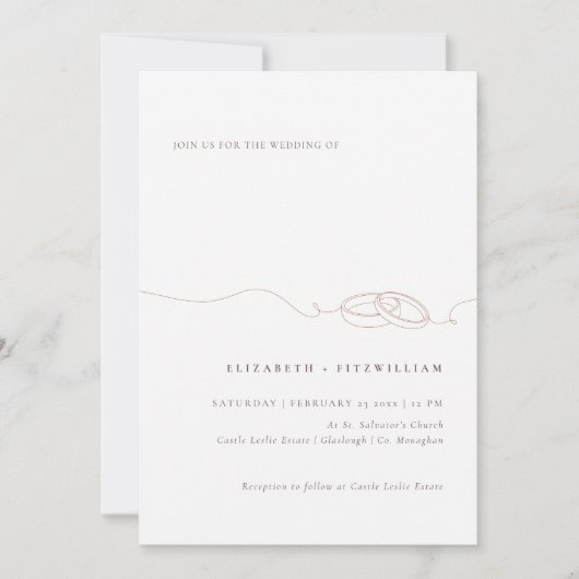 Minimal einfache Hochzeitsraten | Rosa Hochzeit Einladung (Vorderseite)