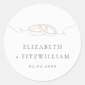 Minimal einfache Hochzeitsraten | Rosa Hochzeit Runder Aufkleber (Vorderseite)