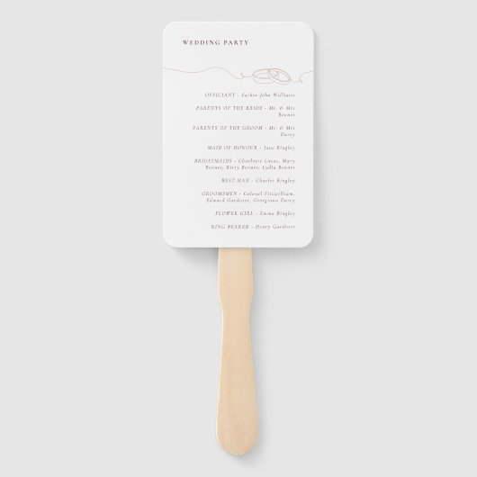 Minimal einfache Hochzeitsraten | Rosa-Programm Fächer (Rückseite)