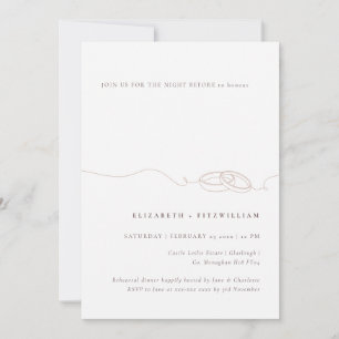 Minimal einfache Hochzeitsring-Blush-Nacht vor Einladung