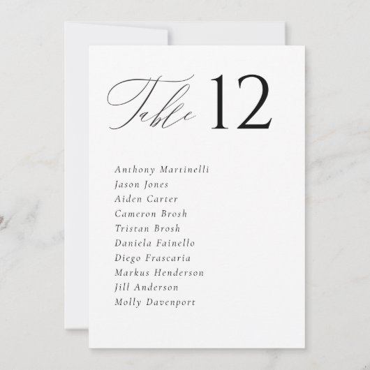 Minimal einfache Hochzeittisch-Seekarten Einladung (Rückseite)