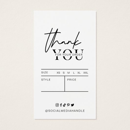 Minimal einfache Kleiderpreismarken Logo-Hängemark (Rückseite)