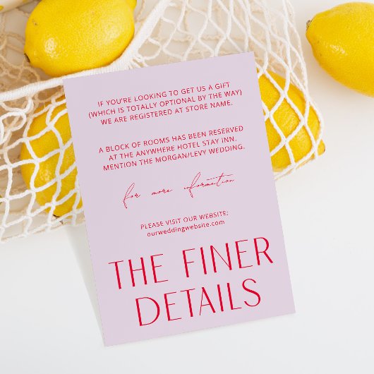 Minimal Einfache Lila & Magenta Einschließkarte Begleitkarte