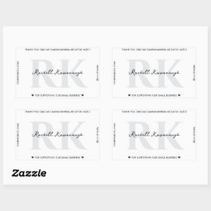 Minimal einfache moderne Marketing Monogram Clean Rechteckiger Aufkleber