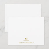 Minimal einfache, moderne Monogramm-Flachnotizkart Mitteilungskarte (Vorne/Hinten)