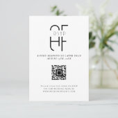 Minimal einfache Monogramm modern weiß RSVP Karte (Stehend Vorderseite)