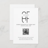 Minimal einfache Monogramm modern weiß RSVP Karte (Vorne/Hinten)