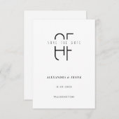 Minimal einfache Monogramm modern weiß Save the Da (Vorne/Hinten)