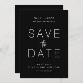 Minimal einfache Nicht-Foto-Hochzeit speichern Sie Save The Date (Vorne/Hinten)