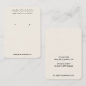 Minimal einfache Pastel Cream Earring-Grafikkarten Visitenkarte (Vorne/Hinten)