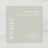 Minimal einfache Pastel Gray Green Pilates Fitness Quadratische Visitenkarte (Vorderseite)
