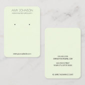 Minimal einfache Pastel Green Earring-Grafikkarten Visitenkarte (Vorne/Hinten)