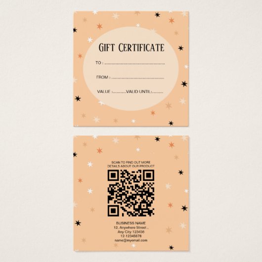 Minimal einfache Pastel Orange Black Star Muster (Vorne & Hinten)