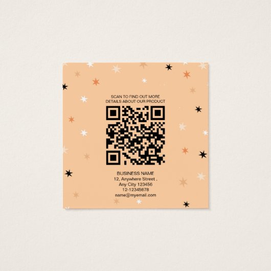 Minimal einfache Pastel Orange Black Star Muster (Rückseite)