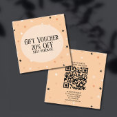 Minimal einfache Pastel Orange Black Star Muster Rabattkarte