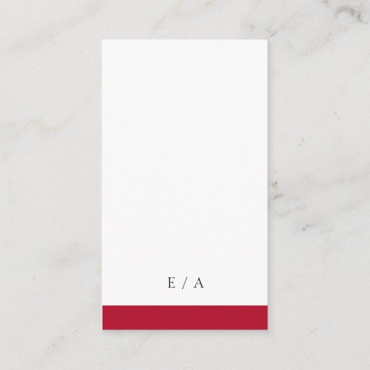 Minimal einfache Red Modern QR Code Hochzeit Begleitkarte (Rückseite)