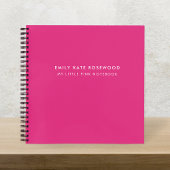 Minimal einfache rosa Monogramm Name mein kleines  Notizblock