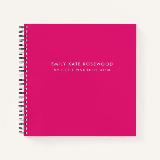 Minimal einfache rosa Monogramm Name mein kleines  Notizblock (Vorderseite)