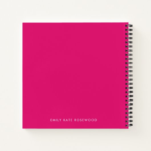 Minimal einfache rosa Monogramm Name mein kleines  Notizblock (Rückseite)