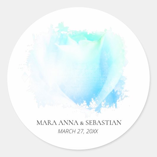 Minimal einfache Rose florale Hochzeitspaare Class Runder Aufkleber (Vorderseite)