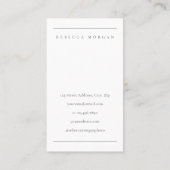 Minimal einfache saubere Fotografie Visitenkarte (Rückseite)