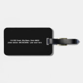 Minimal einfache Schwarz Gepäckanhänger (Rückseite horizontal)