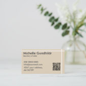 Minimal einfache schwarz-graue Beige Visitenkarte (Stehend Vorderseite)