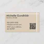 Minimal einfache schwarz-graue Beige Visitenkarte (Vorderseite)