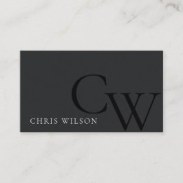 Minimal einfache Schwarz-Weiß-Monogramm Visitenkarte