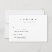 Minimal einfache Schwarz-Weiß-UAWG Appetizer-Auswa RSVP Karte (Vorderseite)