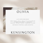 Minimal einfache Schwarz-weiße Foto Baby Birth Ankündigung