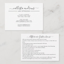 Minimal einfache Schwarz-weiße Skriptstriche After Visitenkarte