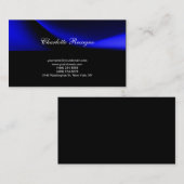 Minimal einfache Script Black Blue Visitenkarte (Vorne/Hinten)