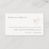 Minimal einfache Script Blush Heart Website Begleitkarte (Vorderseite)