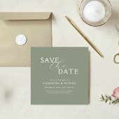 Minimal einfache Seite grüne Typografie Hochzeit Save The Date