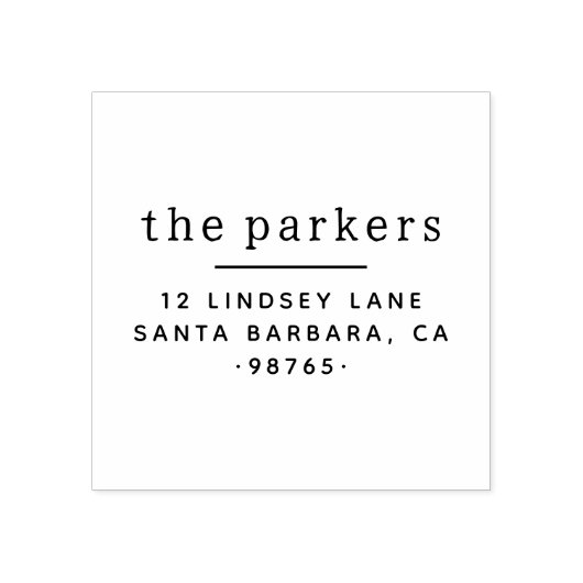 Minimal einfache Serienname und Rücksendeadresse Gummistempel (Prägung)