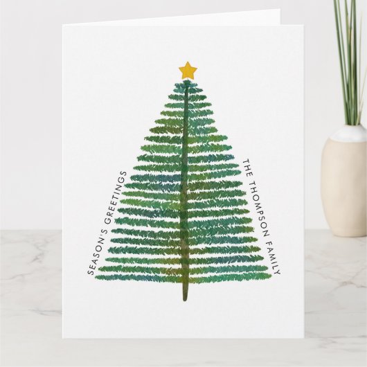 Minimal einfache skandinavische Weihnachtsbaum Karte (Vorderseite)