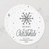 Minimal einfache Snowflake Weihnachtskarte Feiertagskarte (Vorne/Hinten)