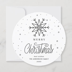 Minimal einfache Snowflake Weihnachtskarte Feiertagskarte